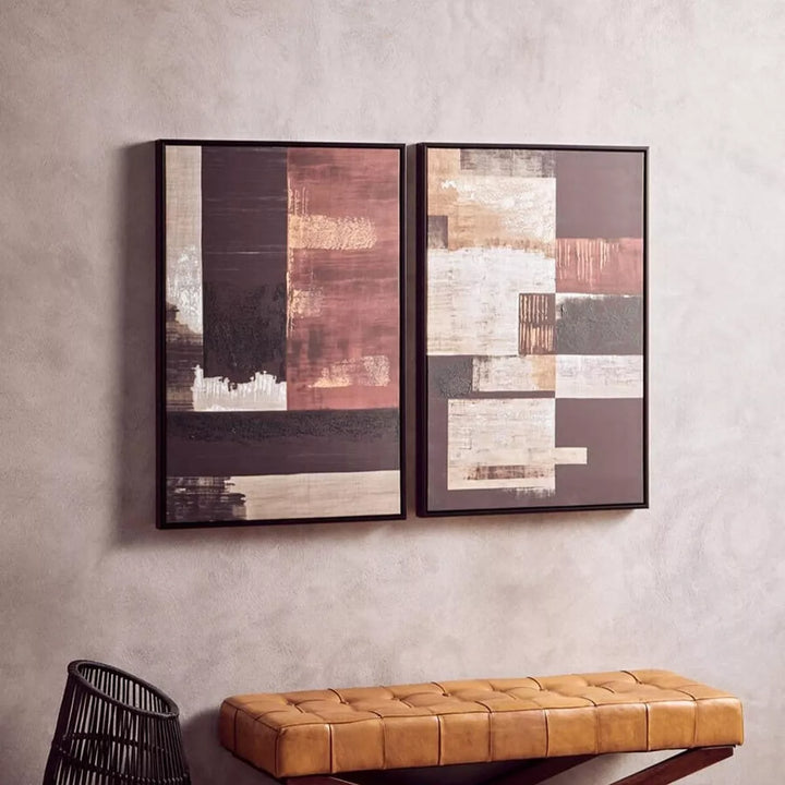 Astratto Set of 2 Geometric Abstract Canvas Wall Art