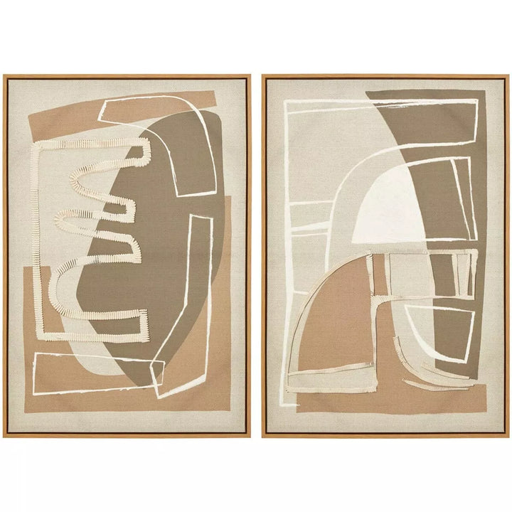 Astratto Set of 2 Neutral Abstract Canvas Wall Art