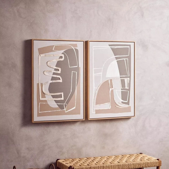 Astratto Set of 2 Neutral Abstract Canvas Wall Art