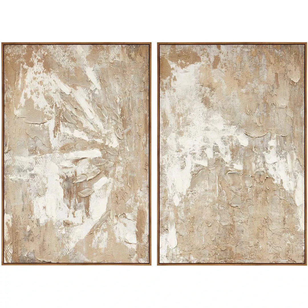 Astratto Set of 2 Neutral Hued Textured Wall Art
