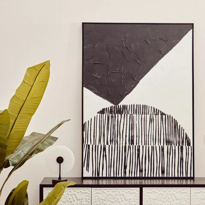 Astratto Black & White Abstract Hand Painted Wall Art