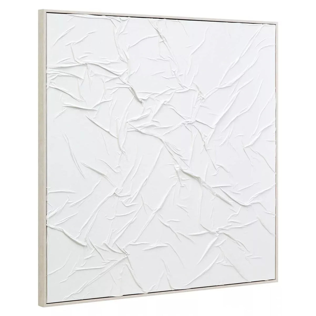 Astratto White Hand Painted Sculptural Fabric Wall Art