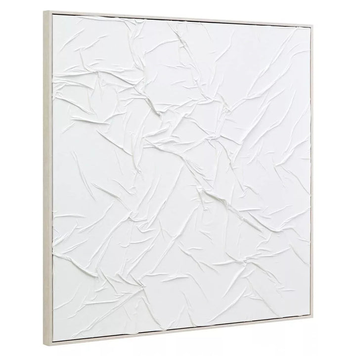 Astratto White Hand Painted Sculptural Fabric Wall Art
