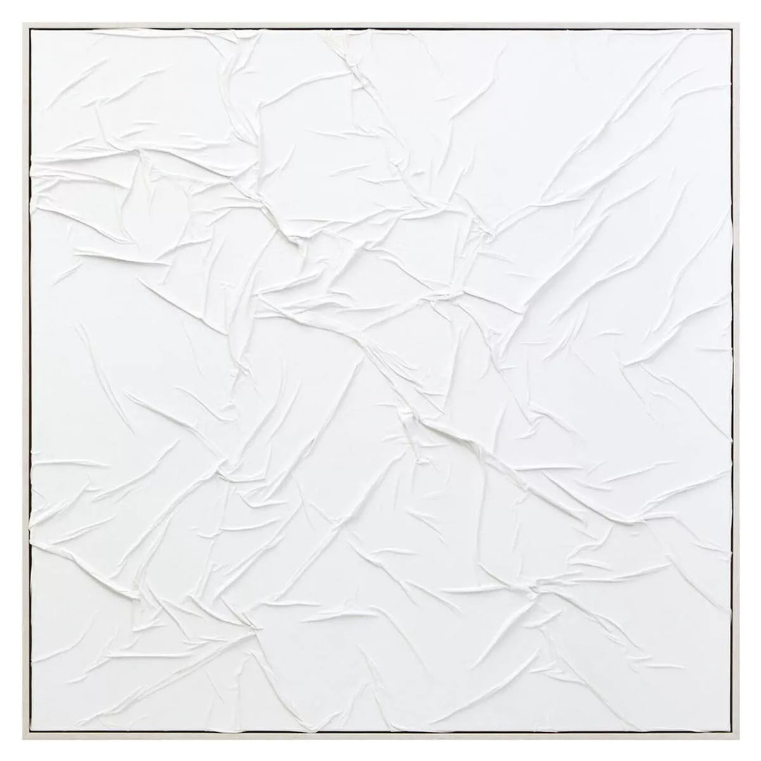 Astratto White Hand Painted Sculptural Fabric Wall Art