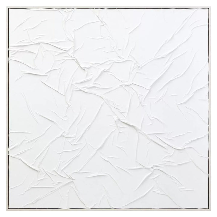 Astratto White Hand Painted Sculptural Fabric Wall Art