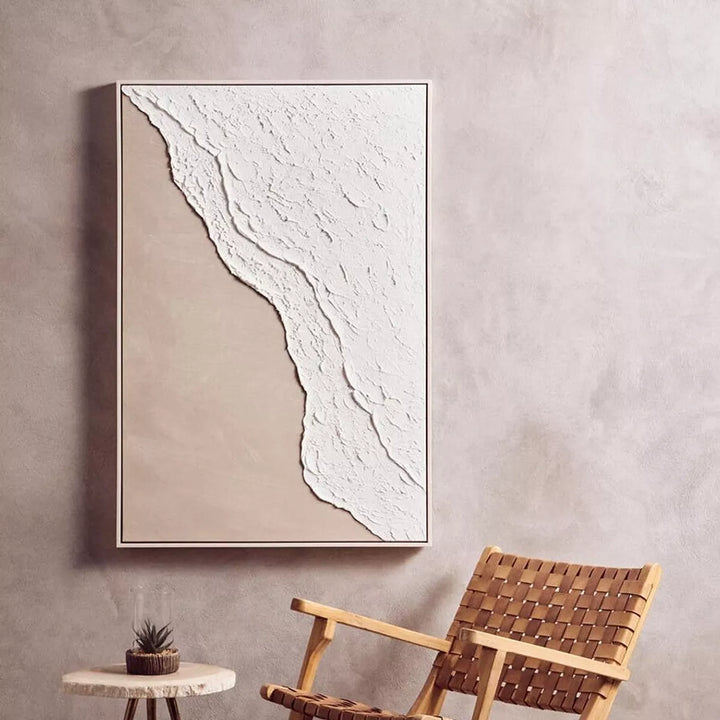 Astratto Canvas Natural & White Textured Plaster Wall Art