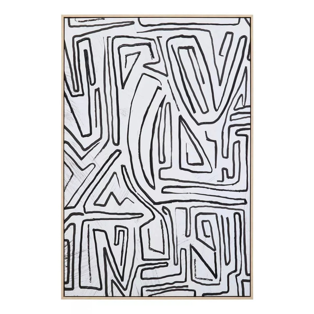 Astratto Abstract Black & Cream Textured Wall Art