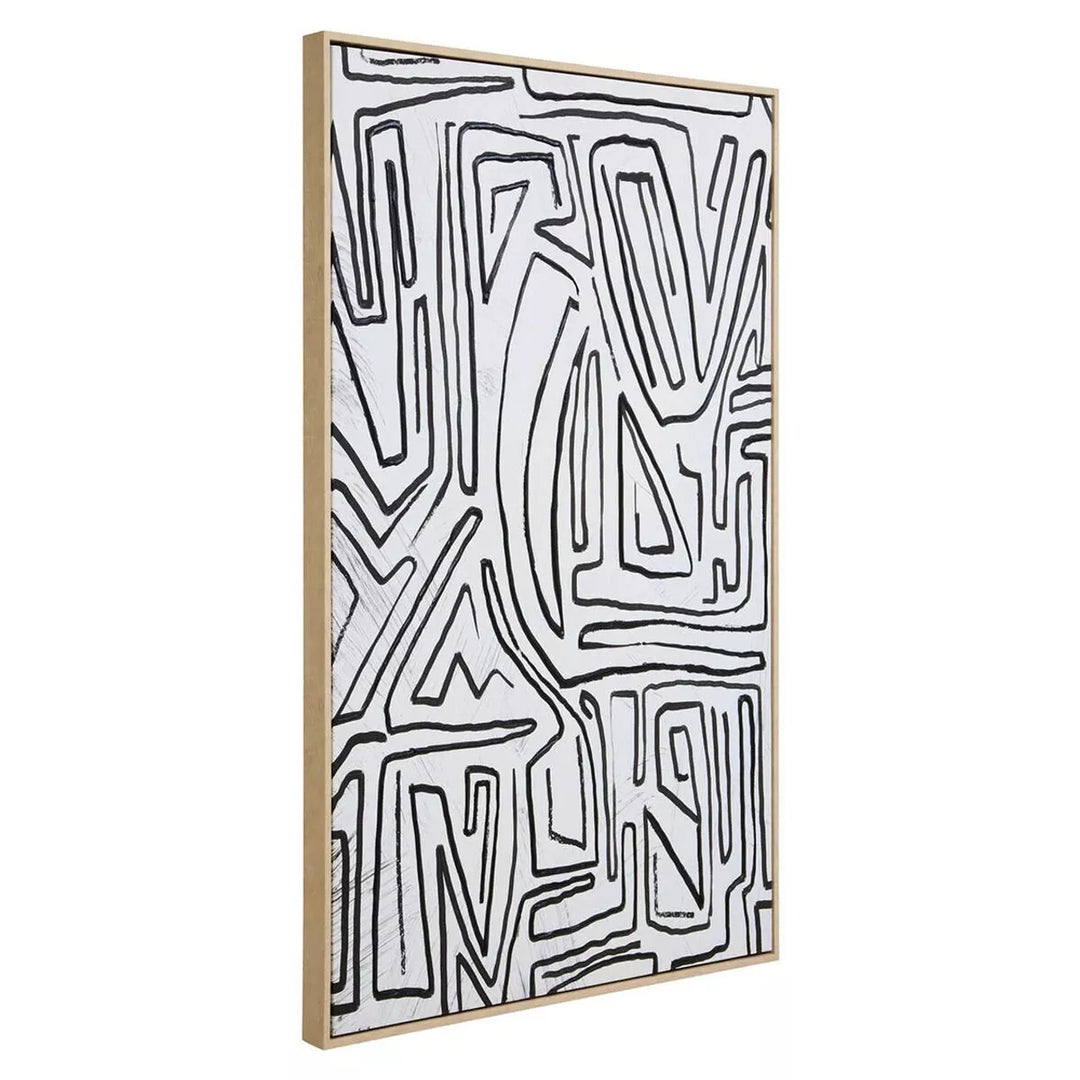 Astratto Abstract Black & Cream Textured Wall Art