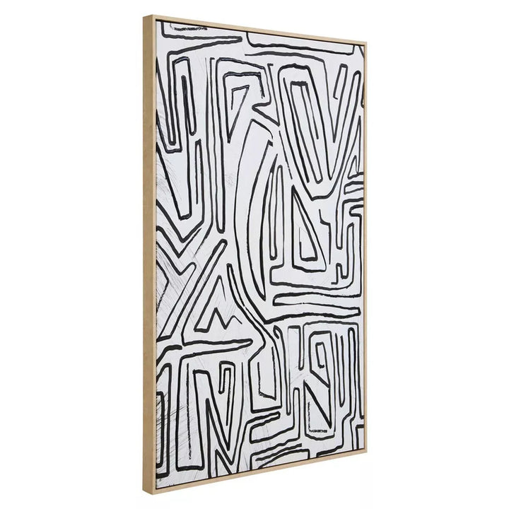 Astratto Abstract Black & Cream Textured Wall Art