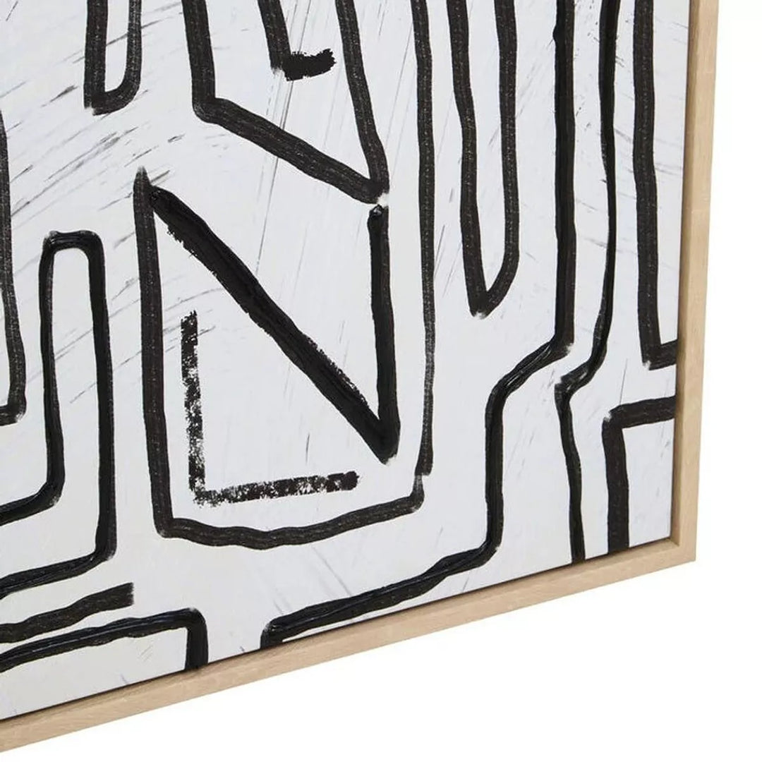 Astratto Abstract Black & Cream Textured Wall Art
