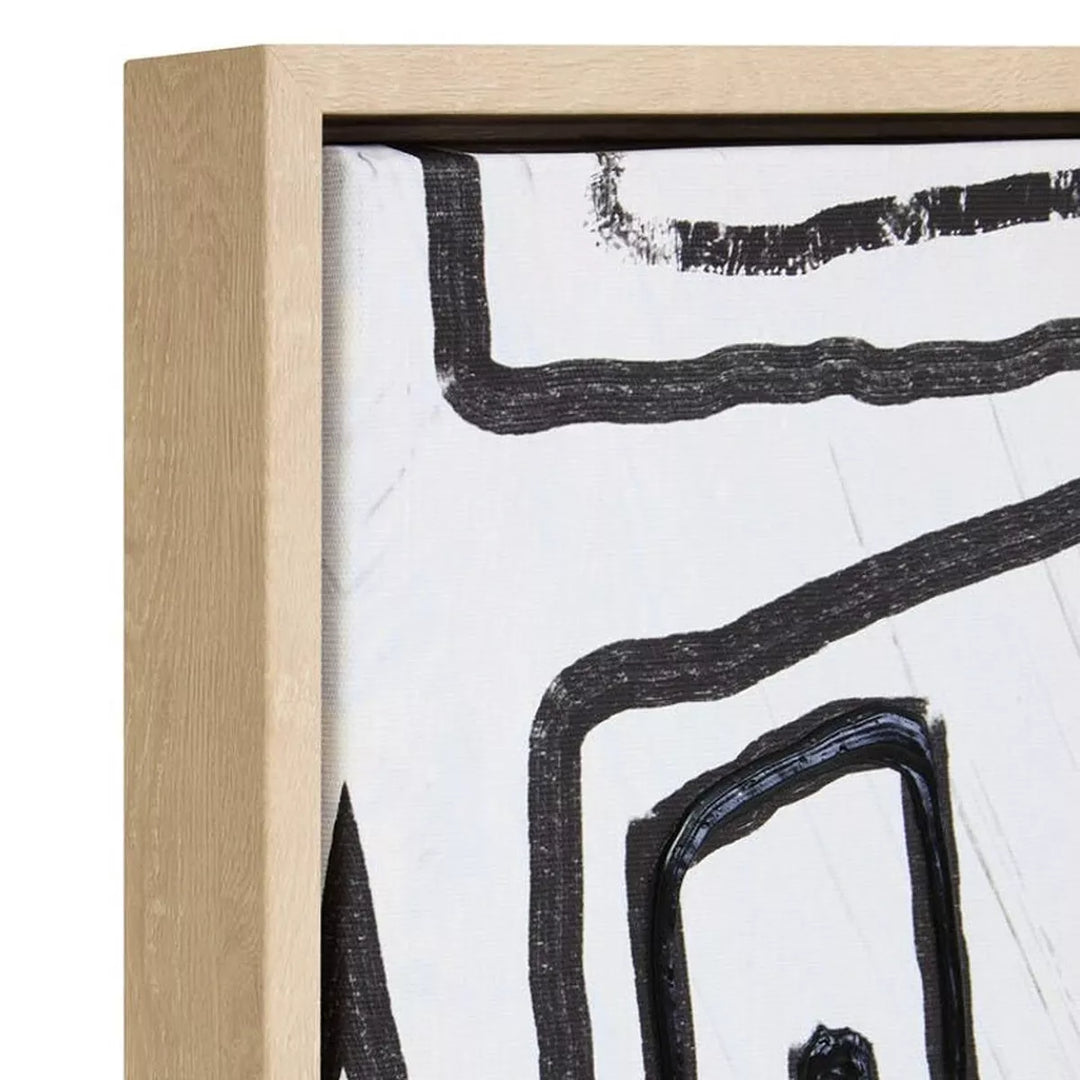 Astratto Abstract Black & Cream Textured Wall Art