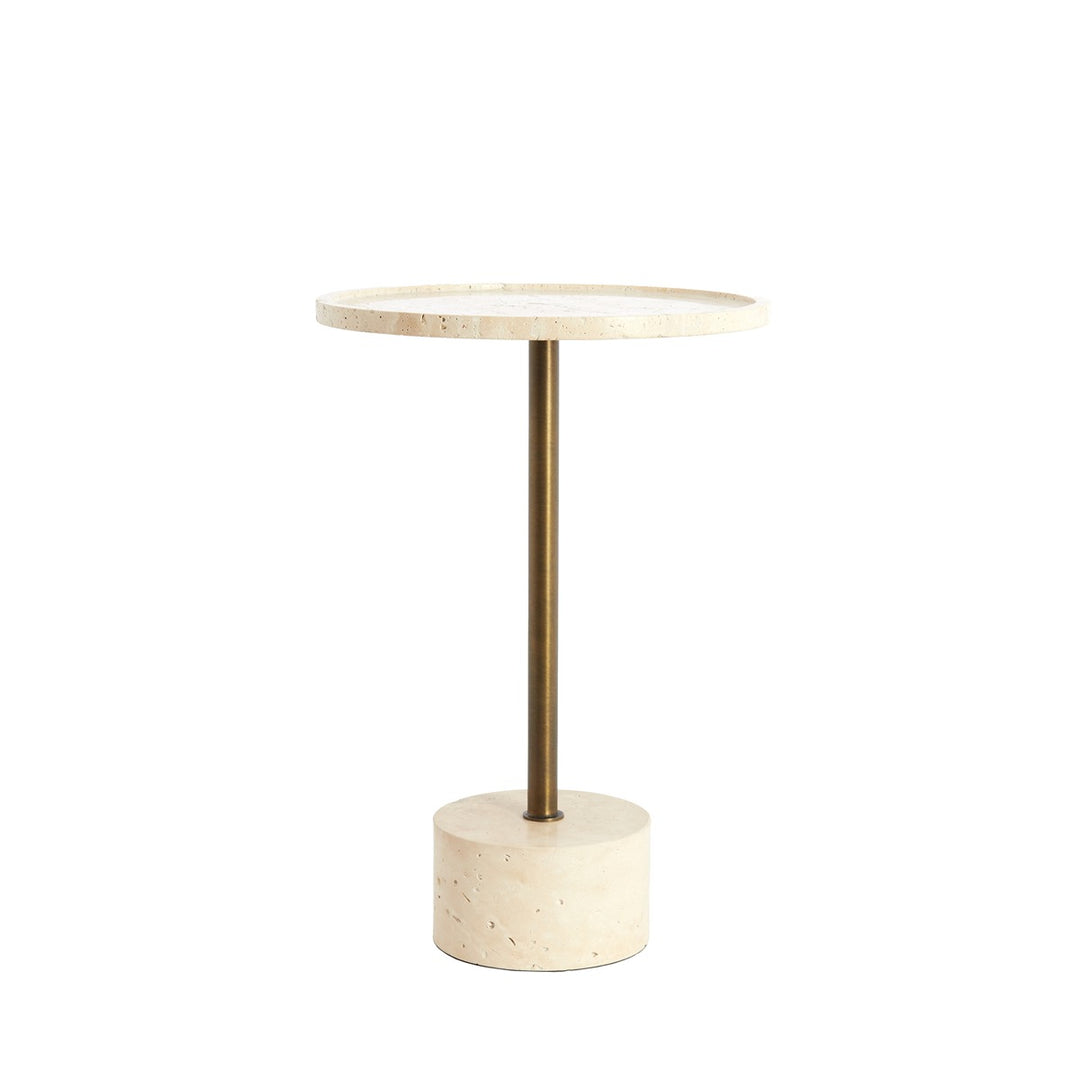 Civita Travertine Side Table - Bronze Light & Living 1