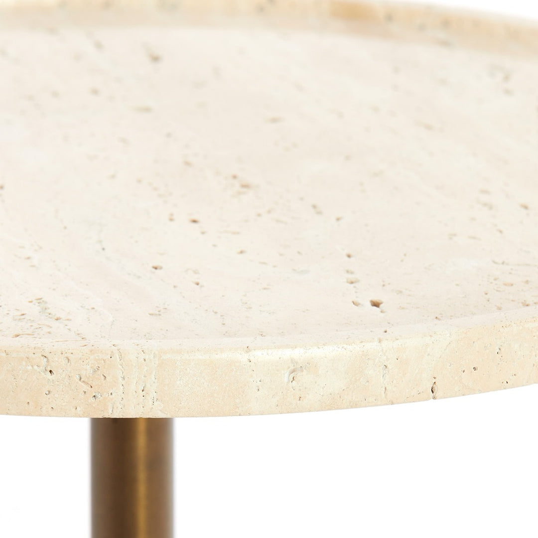 Civita Travertine Side Table - Bronze Light & Living 3