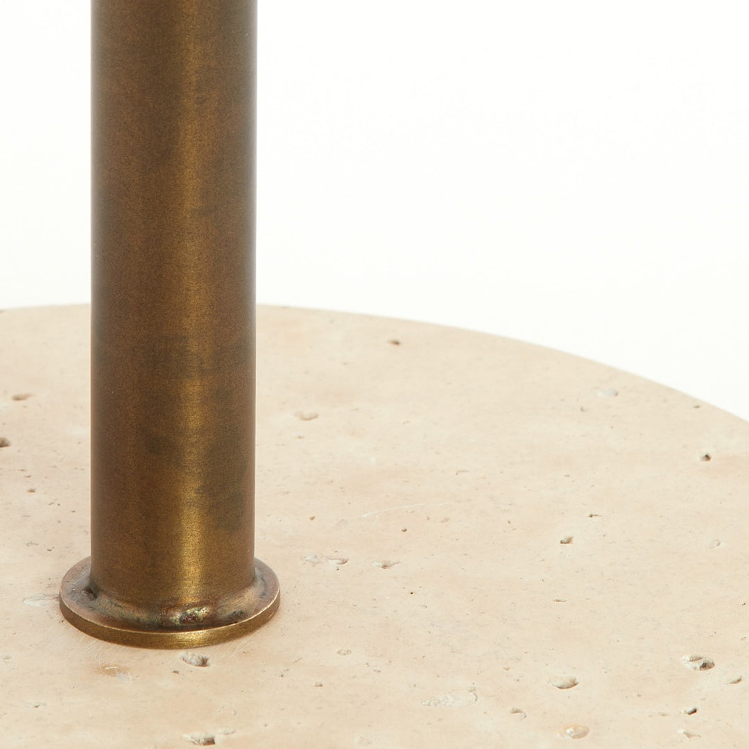 Civita Travertine Side Table - Bronze Light & Living 5