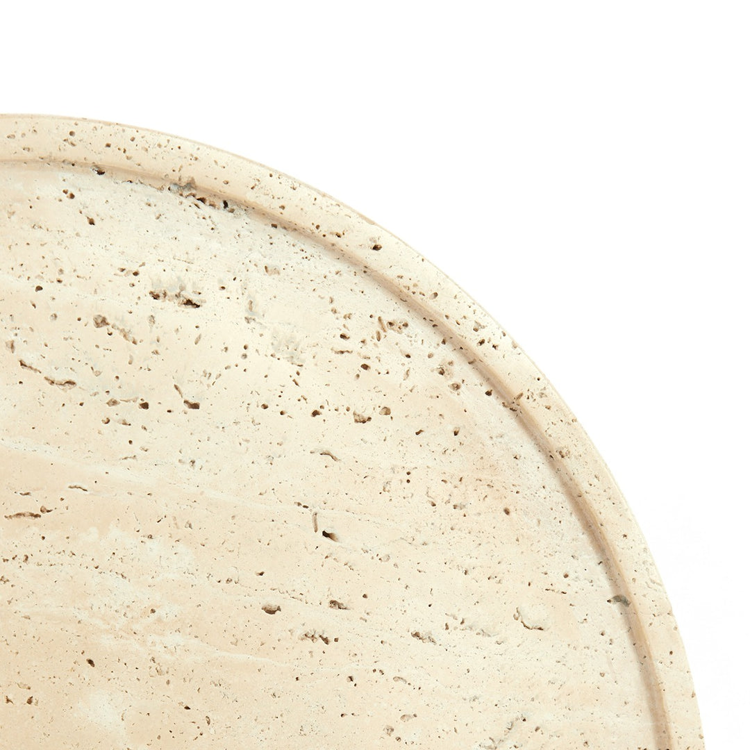 Civita Travertine Side Table - Bronze Light & Living 7