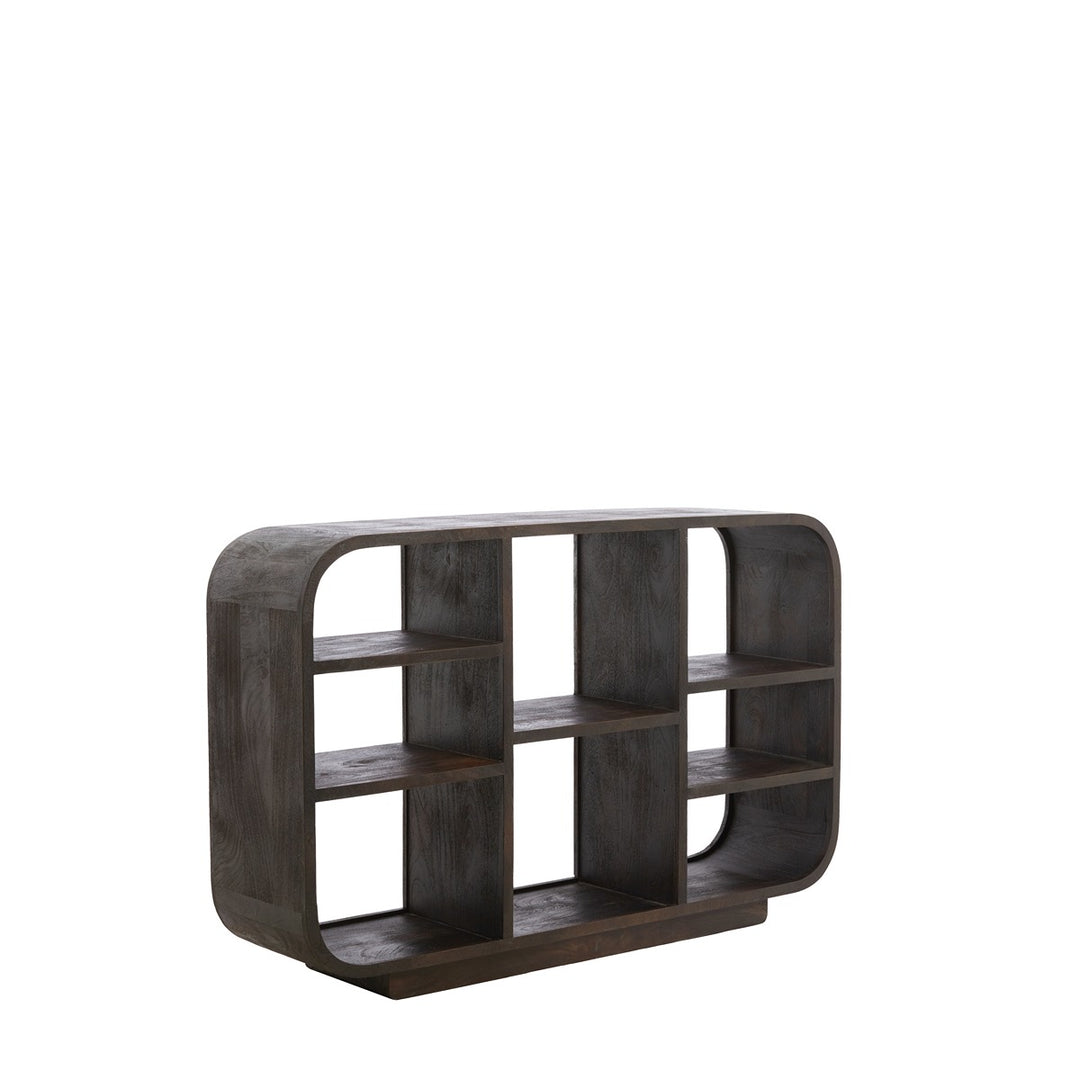 Dane Low Wooden Display Unit - Dark Russet Light & Living 2