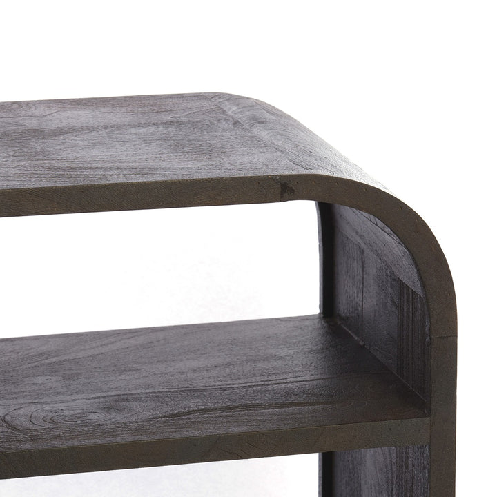 Dane Low Wooden Display Unit - Dark Russet Light & Living 4