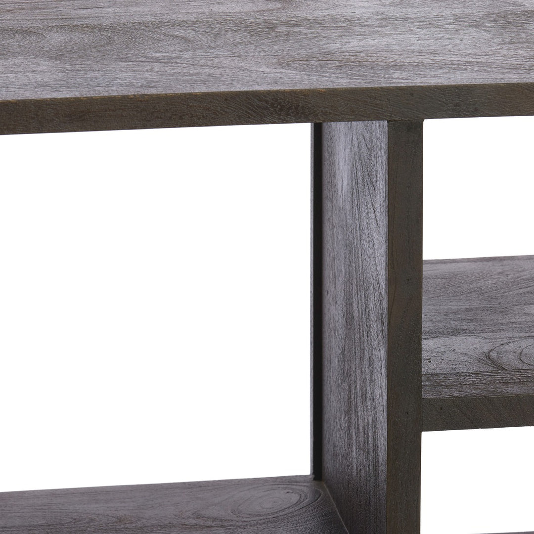 Dane Low Wooden Display Unit - Dark Russet Light & Living 5