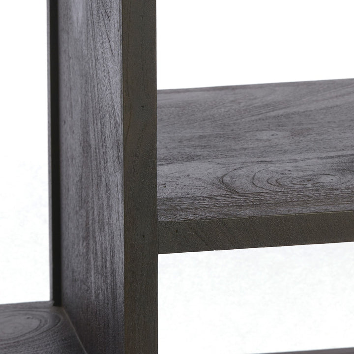 Dane Low Wooden Display Unit - Dark Russet Light & Living 6