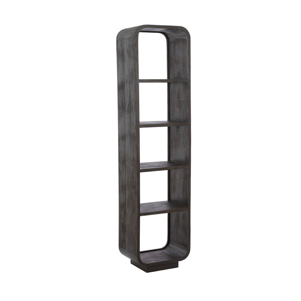 Dane Tall Wooden Display Unit - Dark Russet Light & Living 2