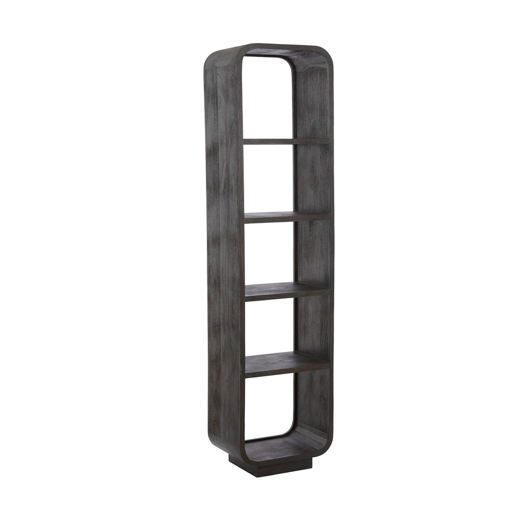 Dane Tall Wooden Display Unit - Dark Russet Light & Living 2
