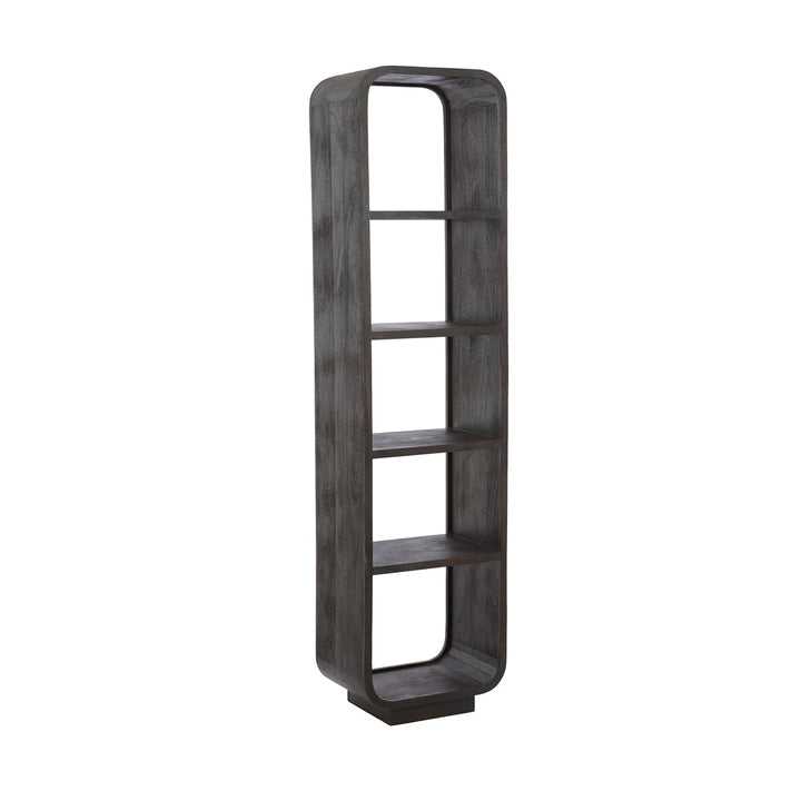 Dane Tall Wooden Display Unit - Dark Russet Light & Living 2