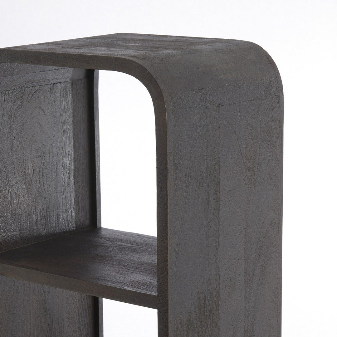 Dane Tall Wooden Display Unit - Dark Russet Light & Living 4