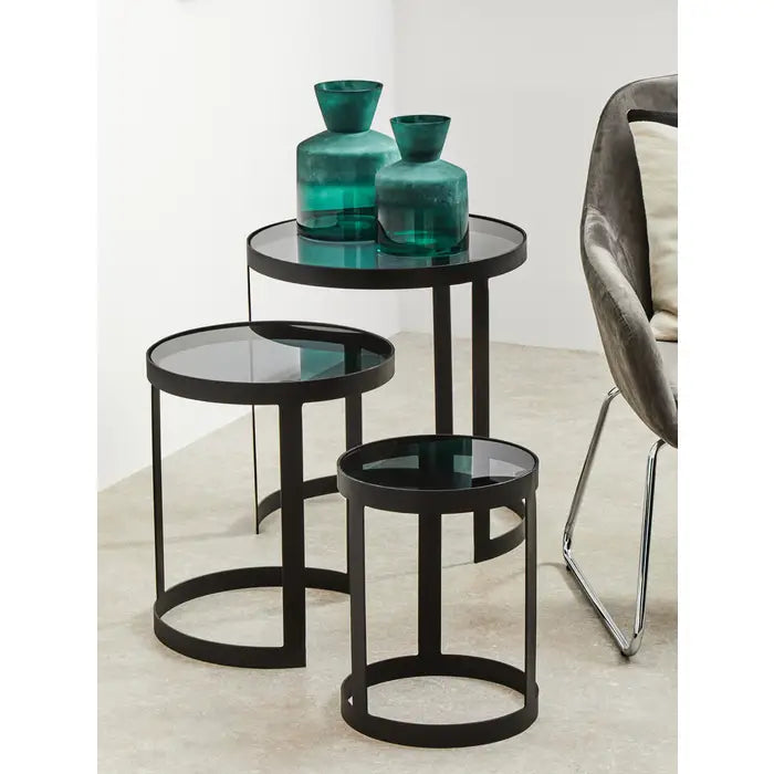 Corrin Set of 3 Nest of Tables - Black Powder Coated Finish Premier 2