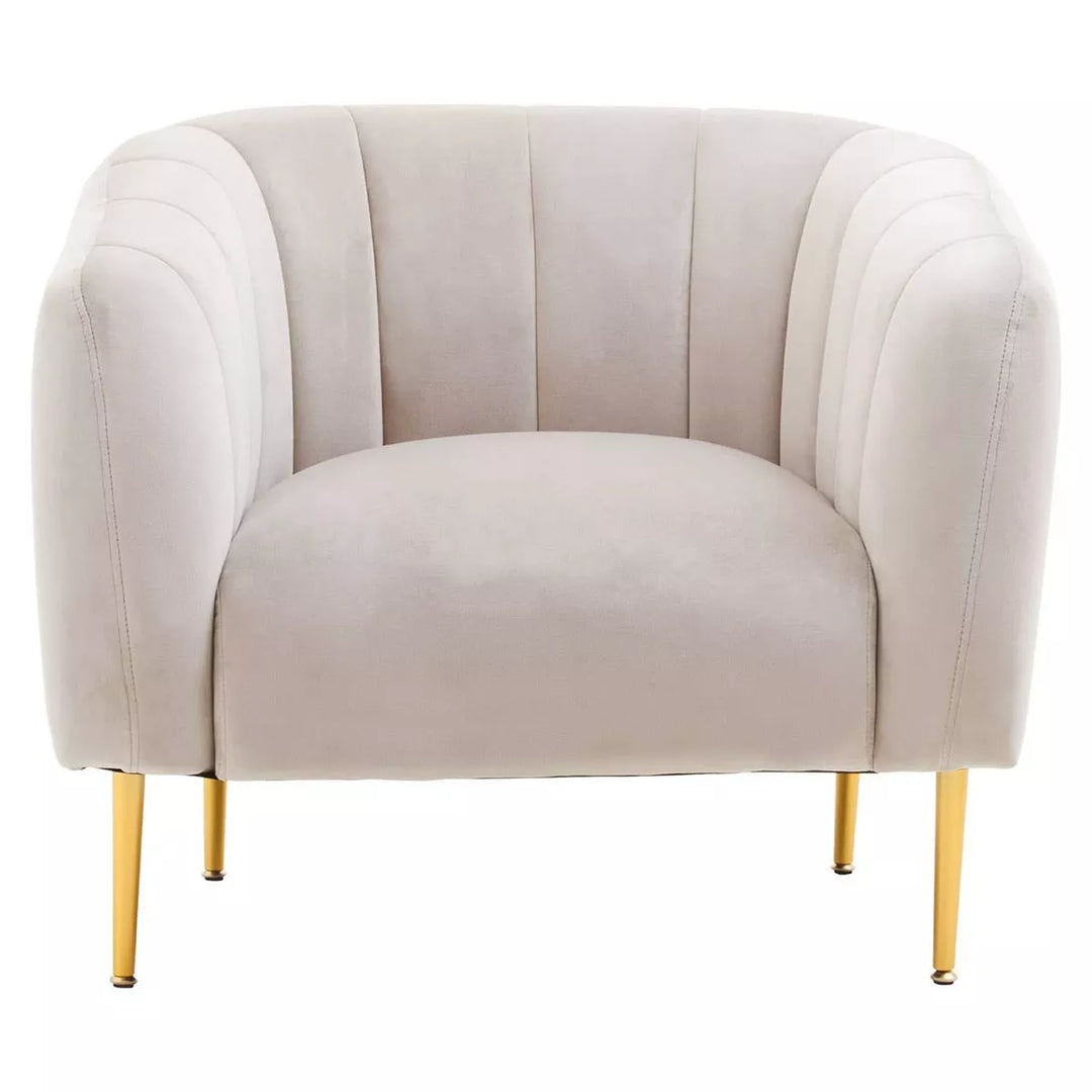 Yasmeen Velvet Armchair - Silver Grey