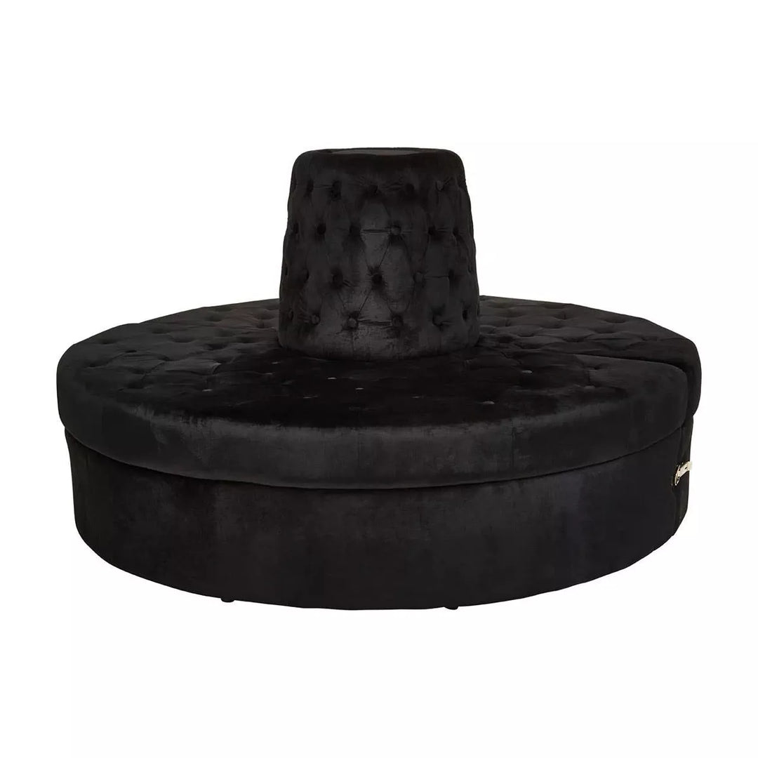 Hartford Velvet Modular Round Sofa - Black