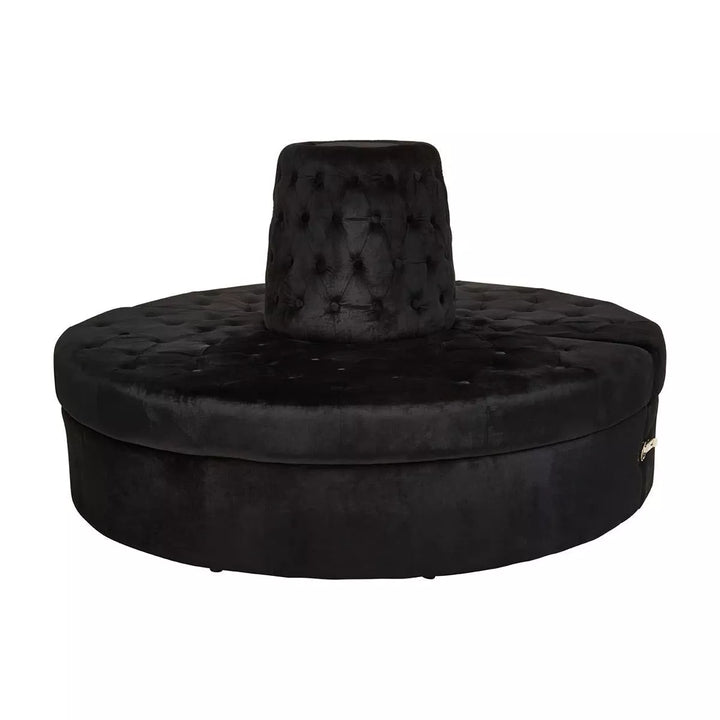 Hartford Velvet Modular Round Sofa - Black