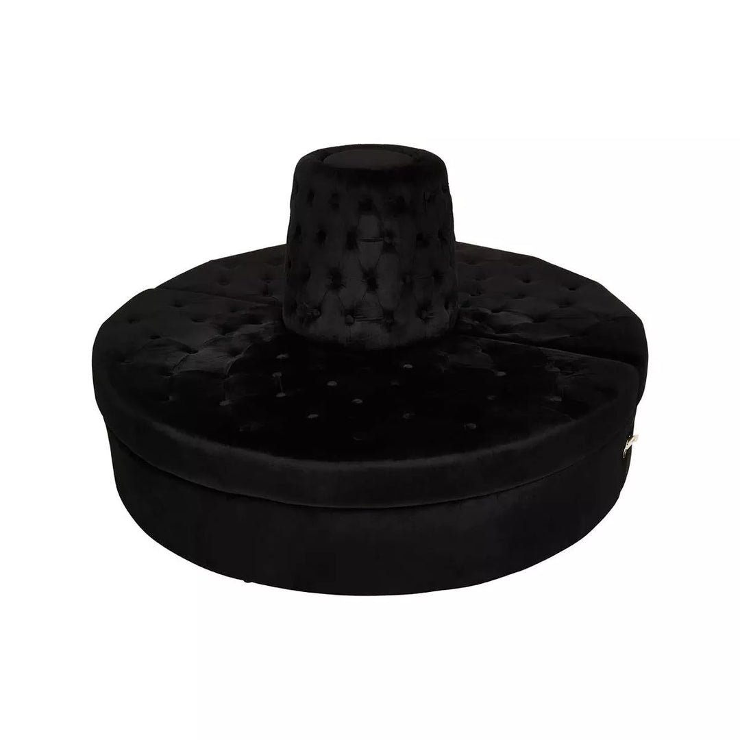Hartford Velvet Modular Round Sofa - Black