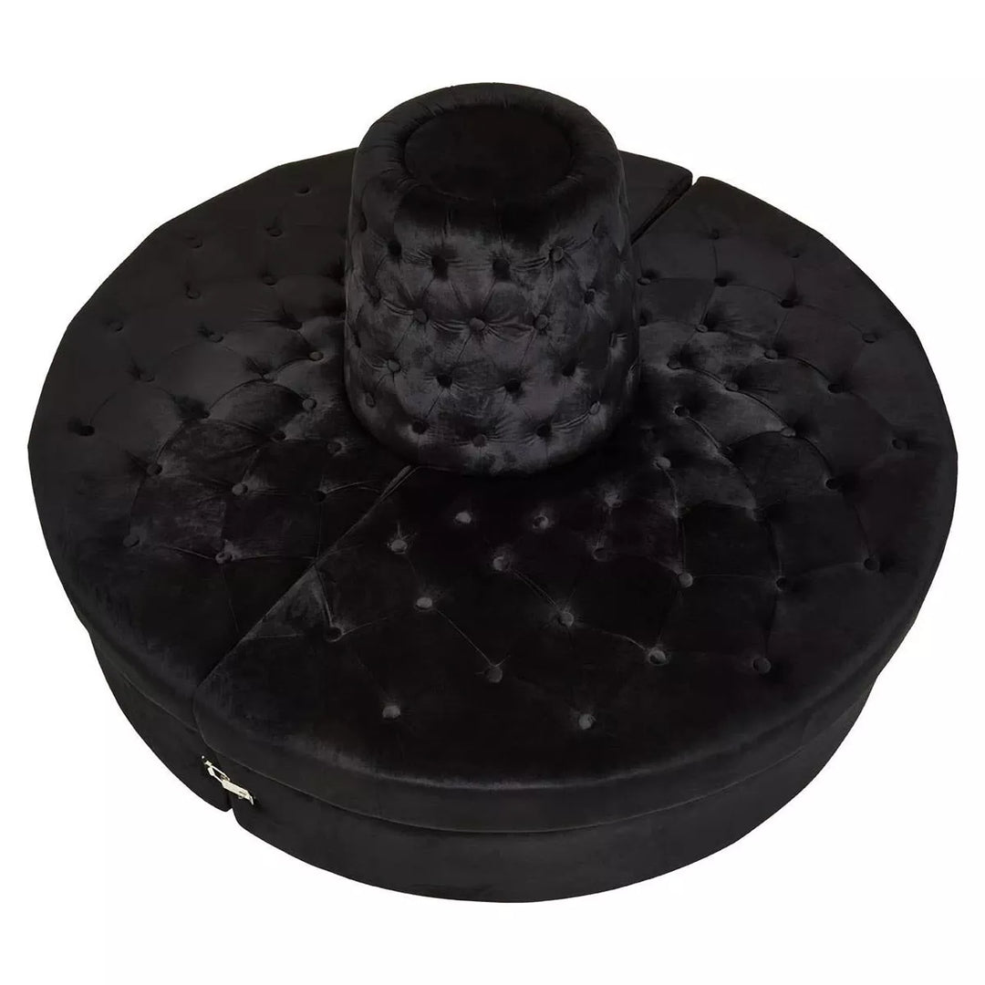 Hartford Velvet Modular Round Sofa - Black