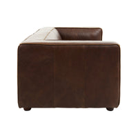 Olivia's King Three Seater Mexico Brown Leather Sofa