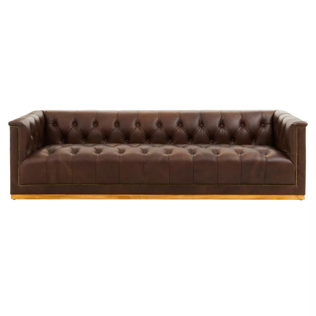 King Three Seater Leather Sofa - Mexico Brown