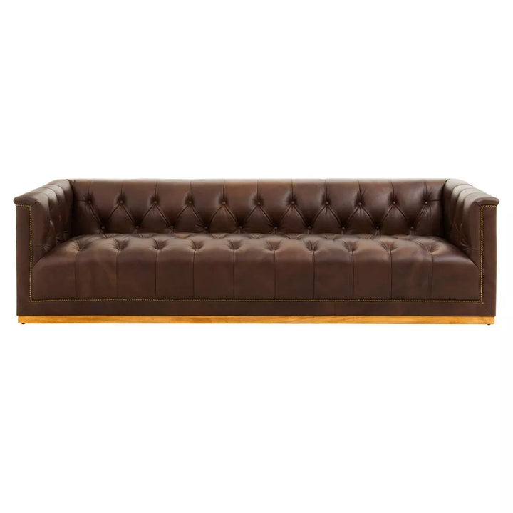 King Three Seater Leather Sofa - Mexico Brown