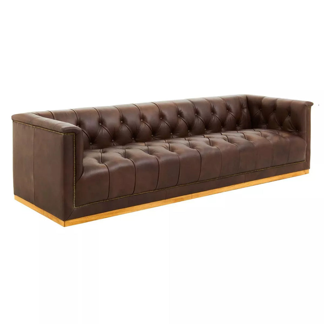 King Three Seater Leather Sofa - Mexico Brown