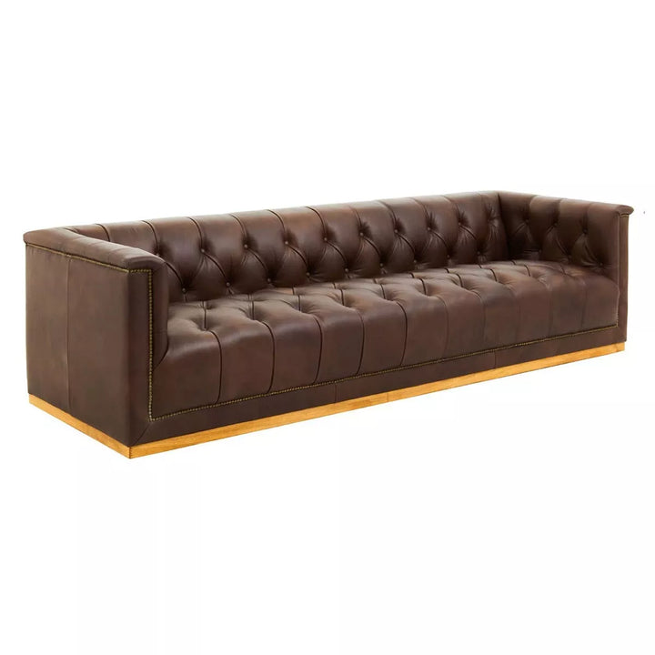 King Three Seater Leather Sofa - Mexico Brown