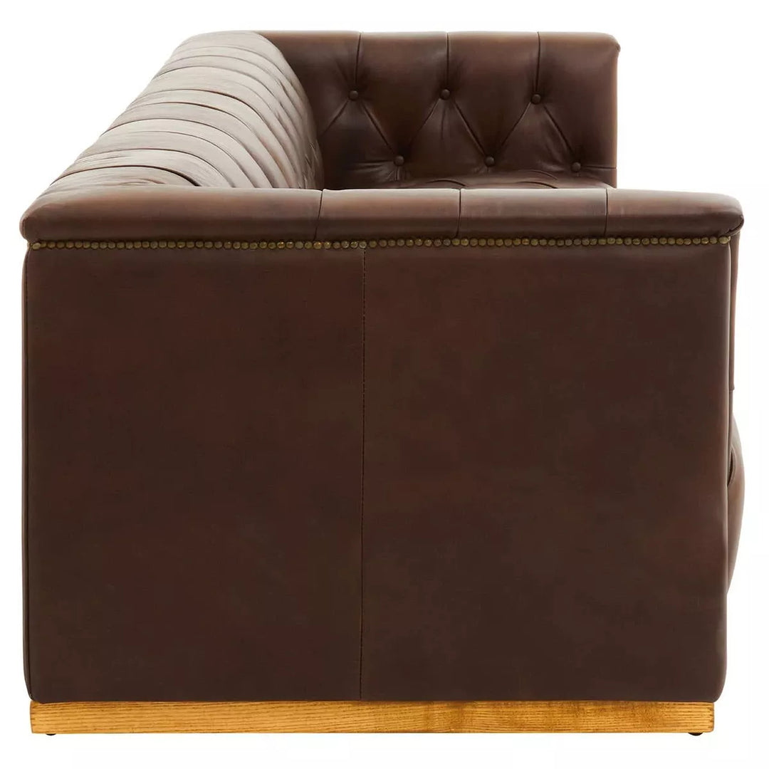 King Three Seater Leather Sofa - Mexico Brown