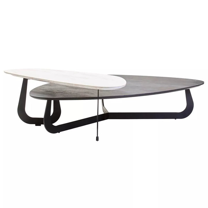 Imperia 2 Tier Large Asymmetrical Ceramic Coffee Table