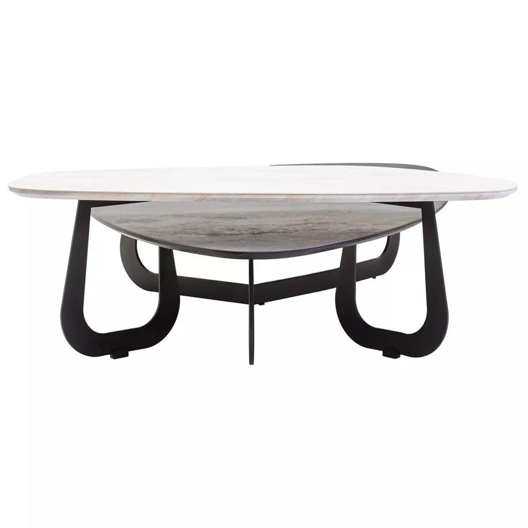 Imperia 2 Tier Large Asymmetrical Ceramic Coffee Table
