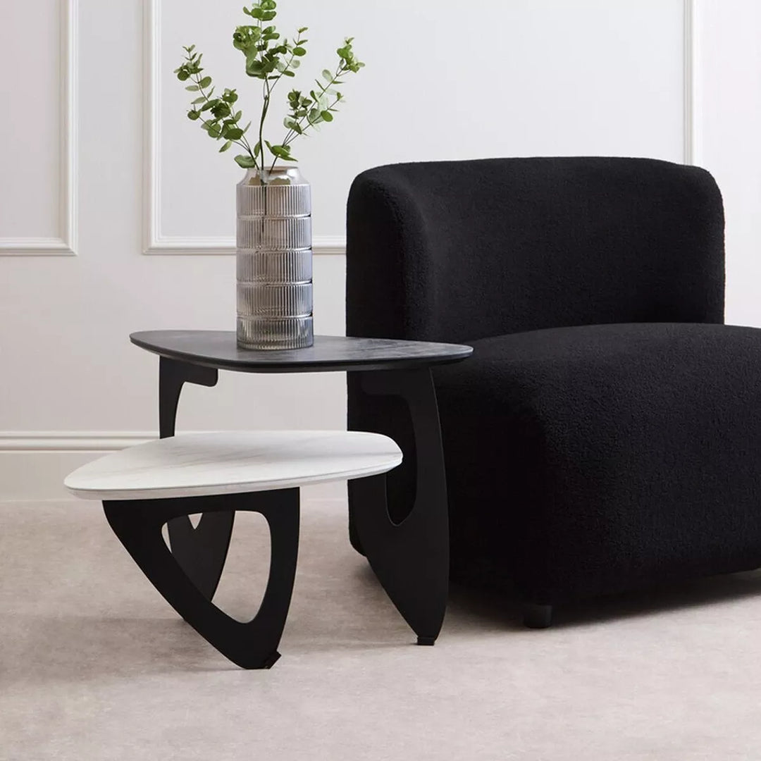 Imperia 2 Tier Small Asymmetrical Ceramic Coffee Table