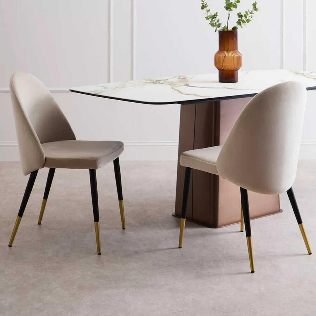 Imperia White Ceramic Marble Effect Rectangular Dining Table