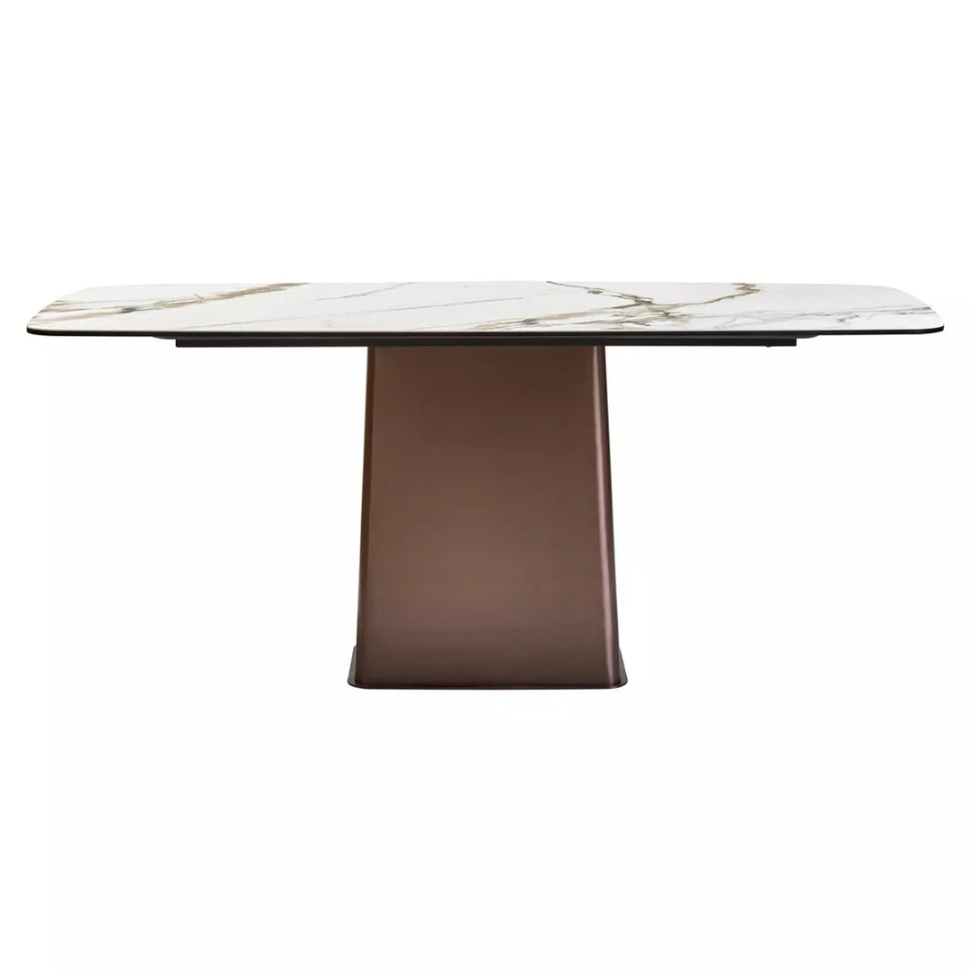 Imperia White Ceramic Marble Effect Rectangular Dining Table