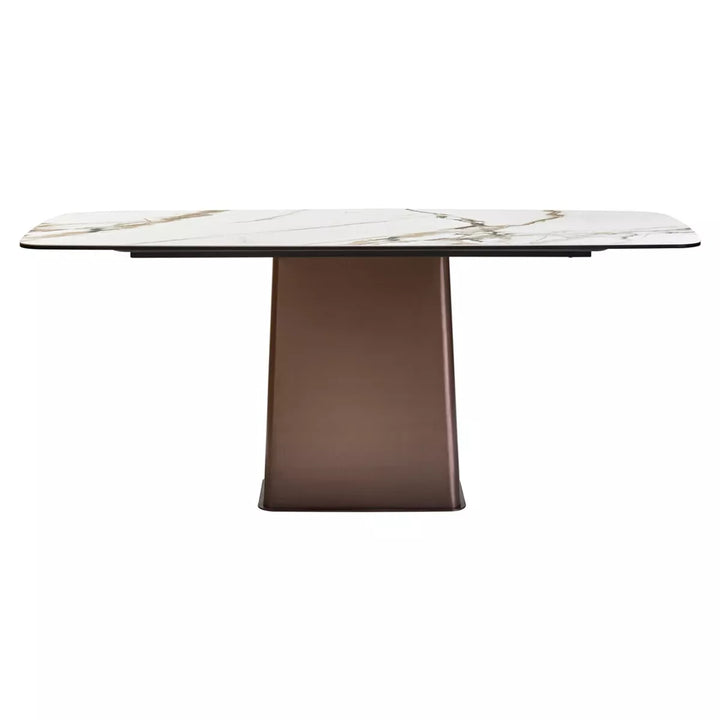 Imperia White Ceramic Marble Effect Rectangular Dining Table