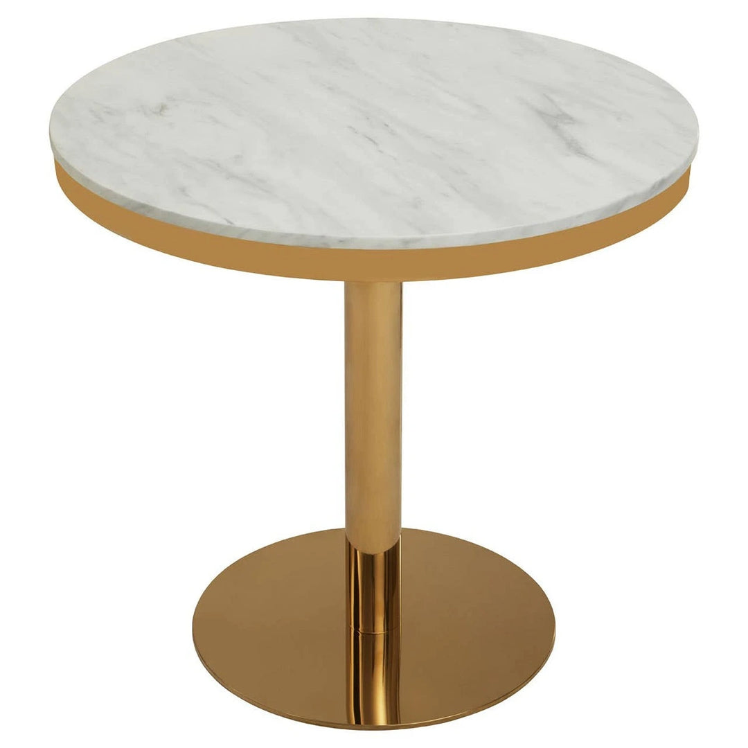 Azalea Round Marble Gold Base Dining Table