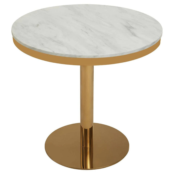 Azalea Round Marble Gold Base Dining Table