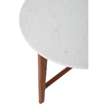 Olivia's Myan White Marble Round Side Table.