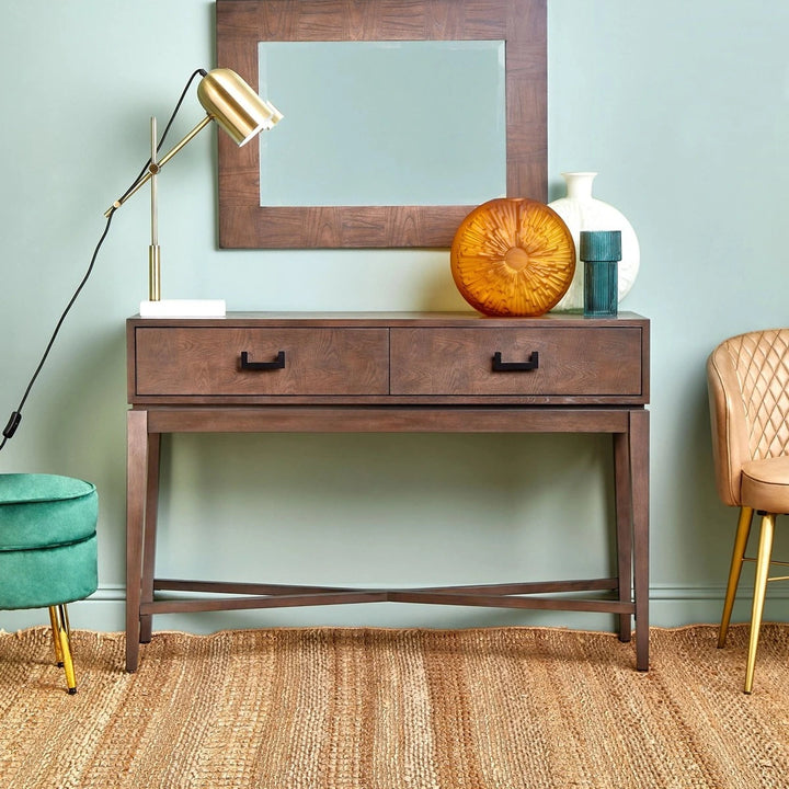 Dianthe Two Drawer Console Table - Antique Grey