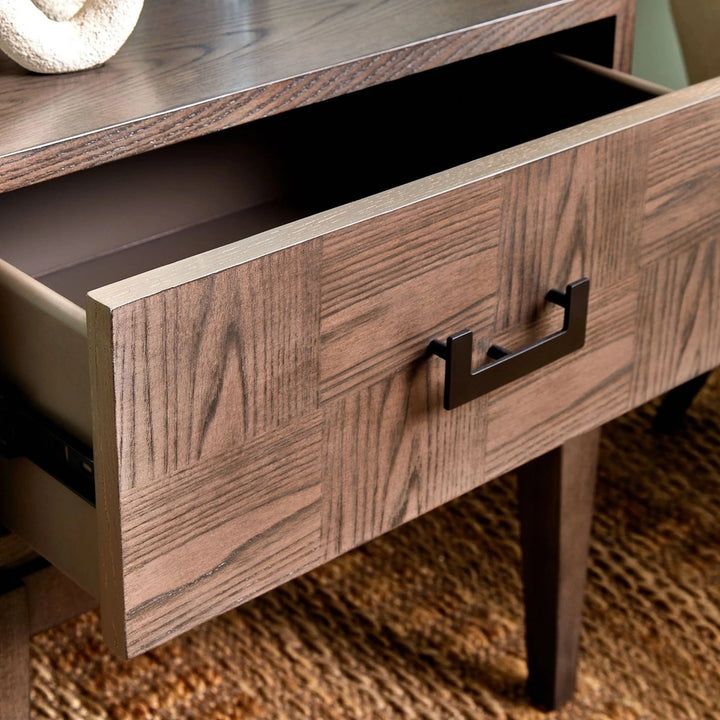 Dianthe One Drawer Side Table - Antique Grey